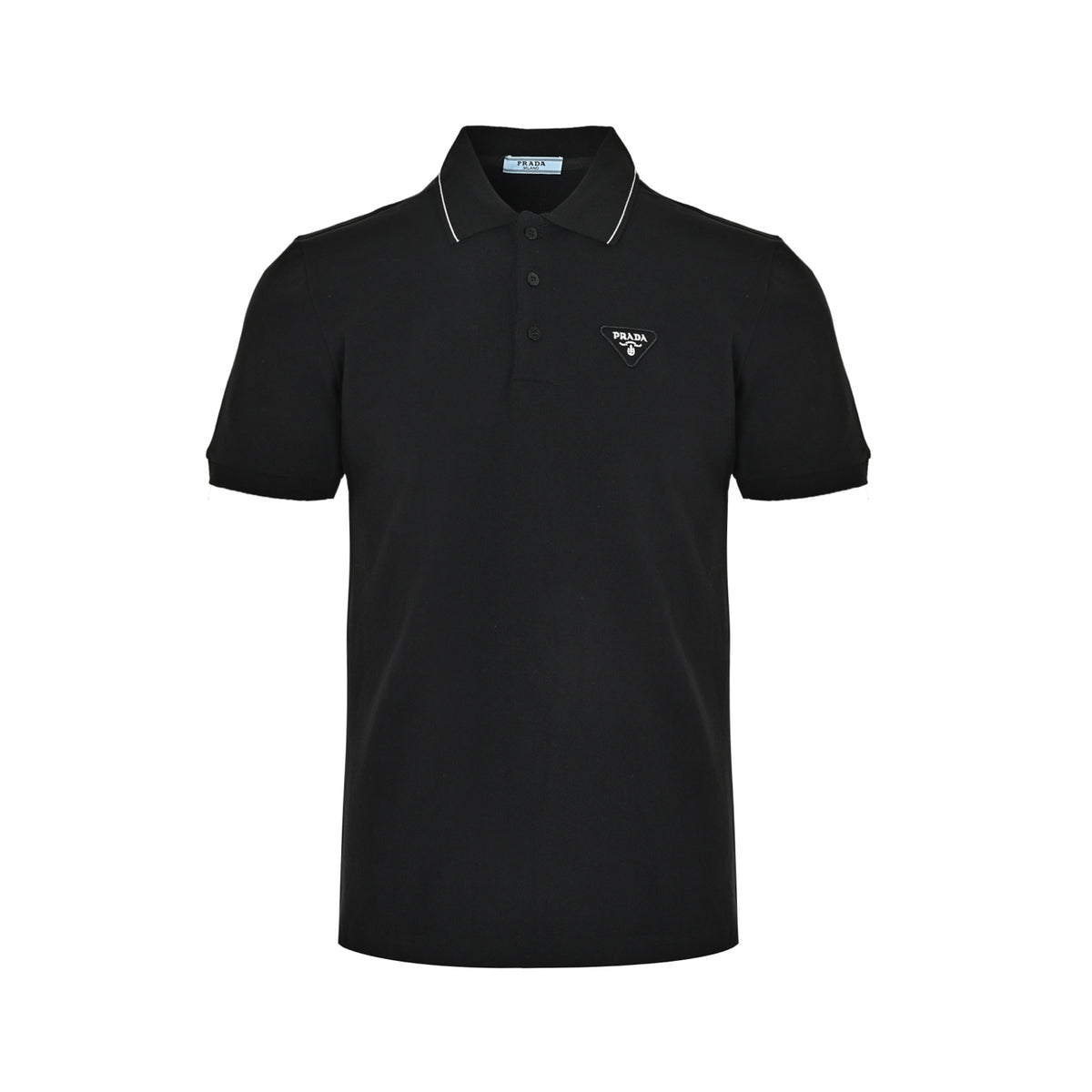 Prada classic triangle logo embroidered Polo short sleeves