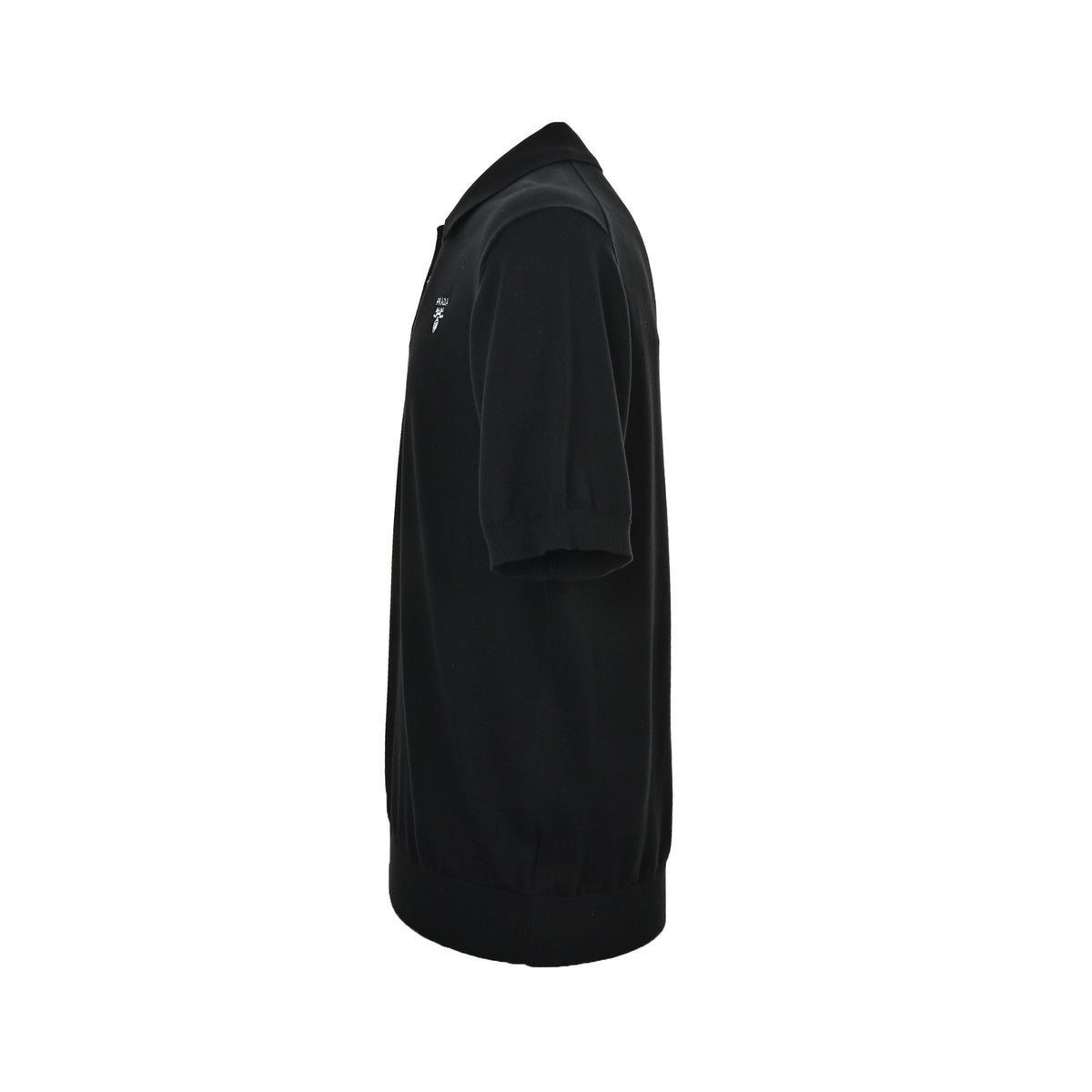Prada small label embroidered knitted Polo short sleeves