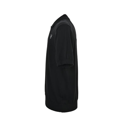 Prada small label embroidered knitted Polo short sleeves