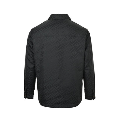 Fendi double F all-over printed thin velvet lapel down jacket