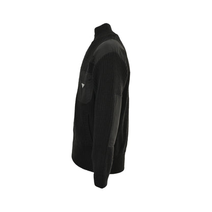 Prada triangle patchwork knitted sweater jacket