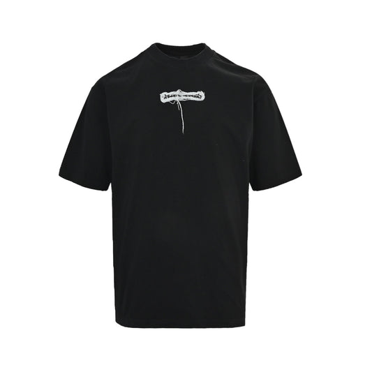 Chrome Hearts/Chrome Heart 26ss frayed washed patch embroidered short sleeves