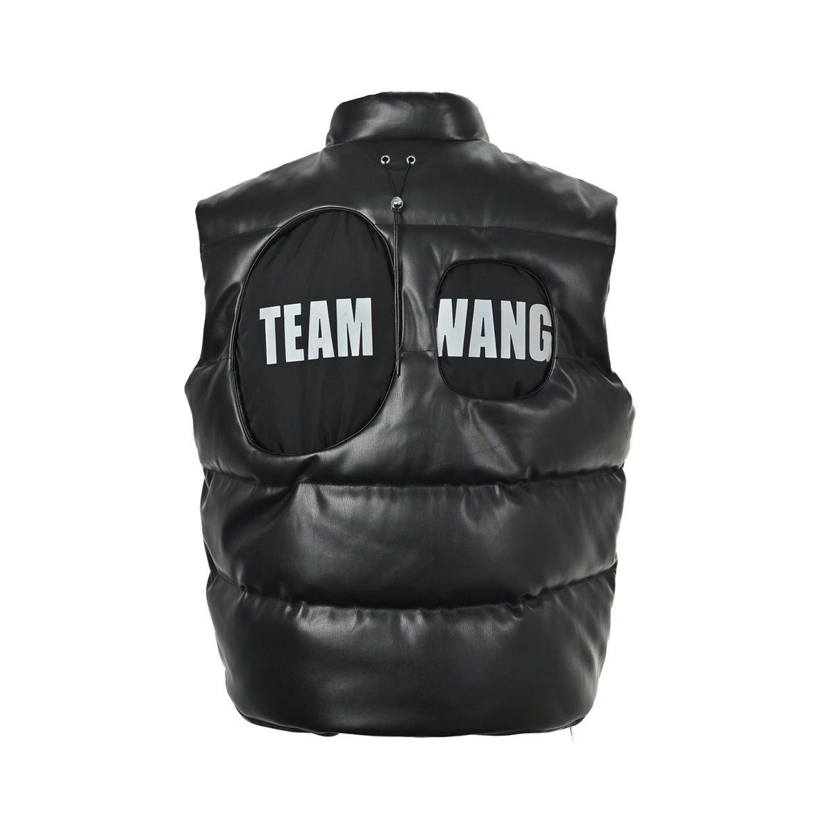 TEAM WANG first generation lettered leather down vest