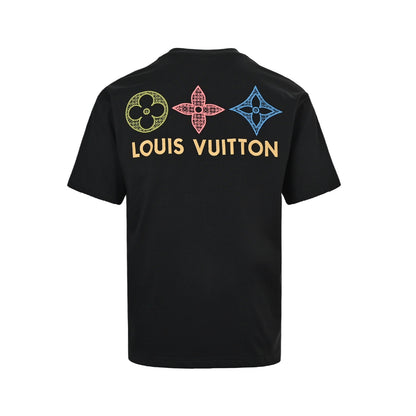 Louis Vuitton 26ss three-color old flower embroidered short sleeves