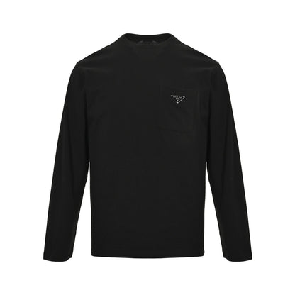 Prada 25Fw pocket triangle logo long-sleeved T-shirt