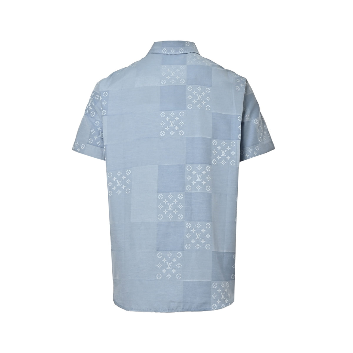 Louis Vuitton 26ss old flower jacquard stitching short-sleeved shirt