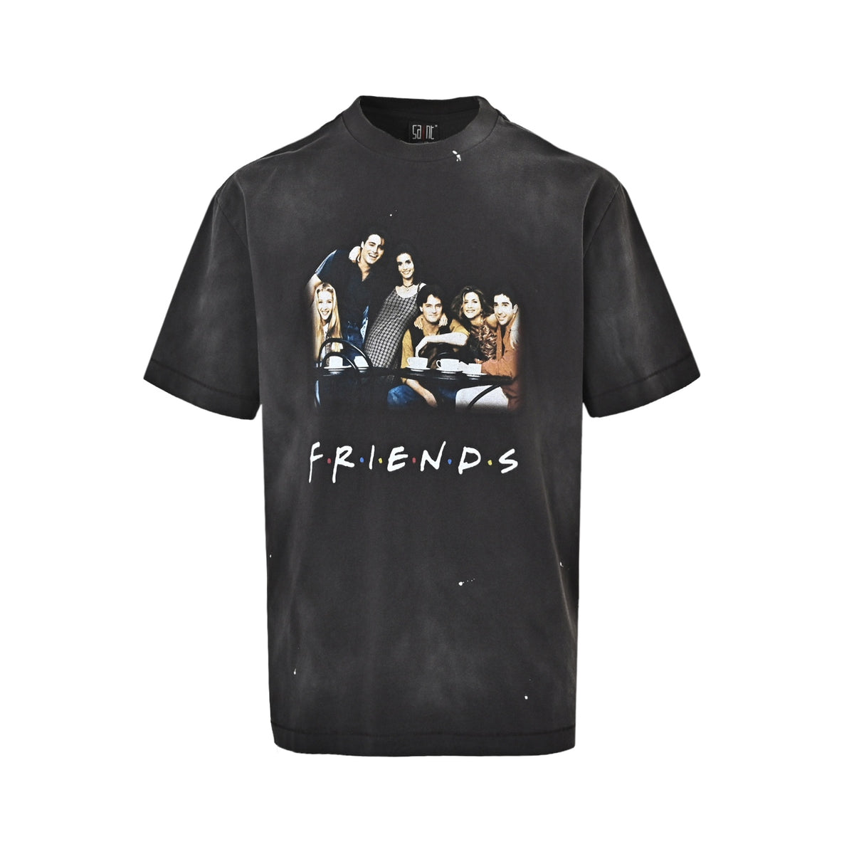SAINT MICHAEL SM Friends Drinking Coffee Printed Short Sleeve