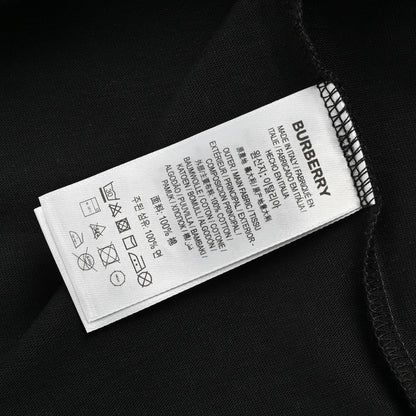 Burberry 24ss plaid collar patchwork embroidered letter short sleeves