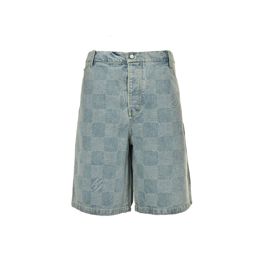 Louis Vuitton 25ss checkerboard denim shorts