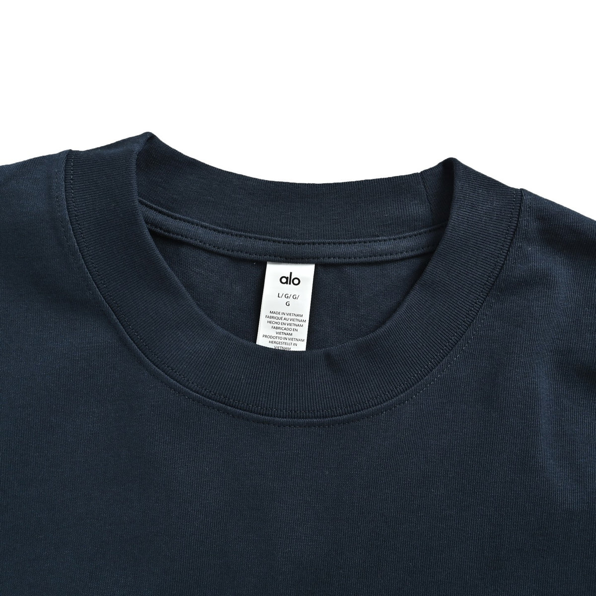 ALO contrasting ring embroidered front and back double-sided logo embroidered short sleeves