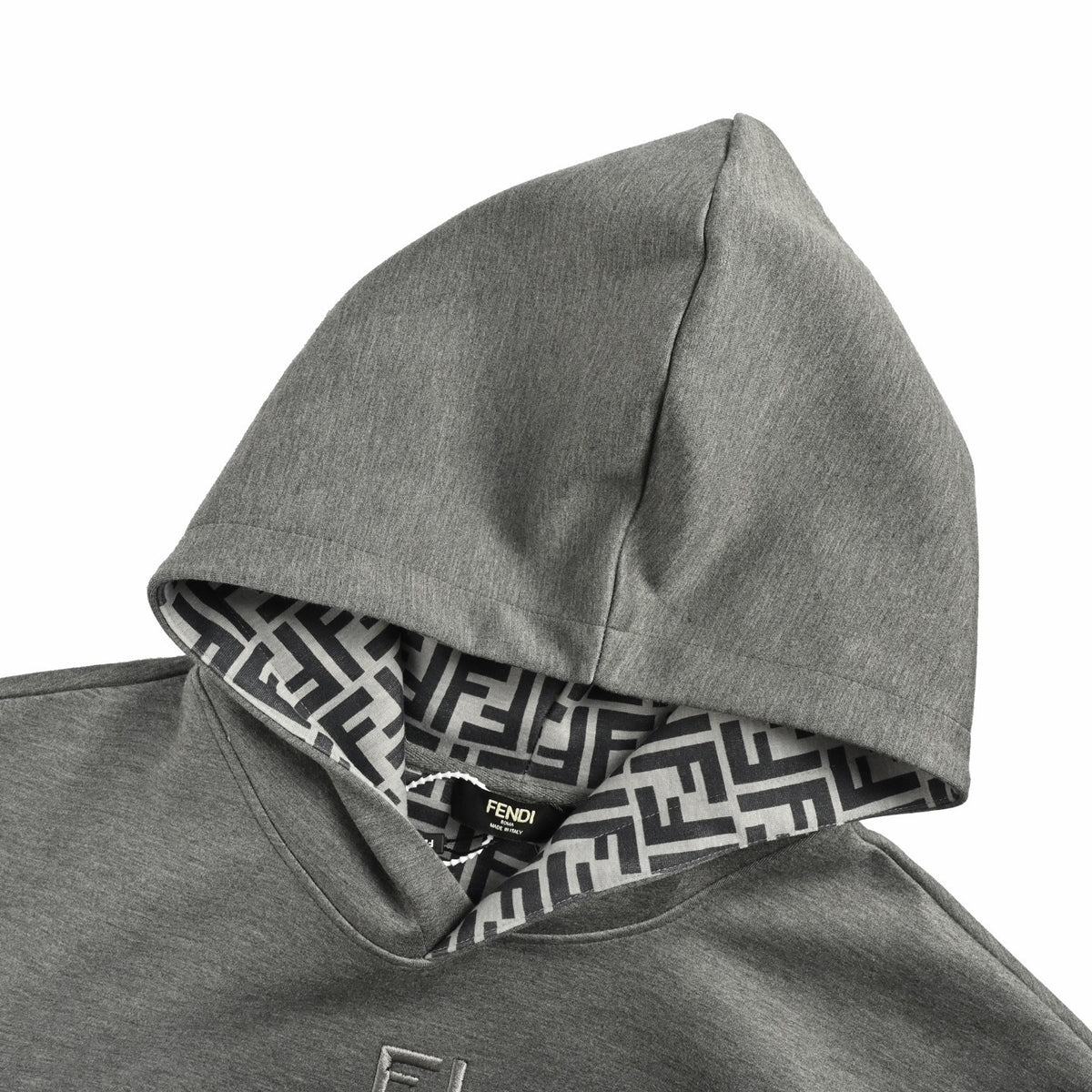 Fendi 25Fw FF embroidered space cotton hooded sweatshirt