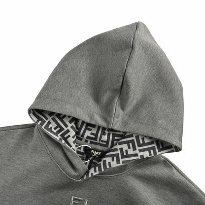 Fendi 25Fw FF embroidered space cotton hooded sweatshirt