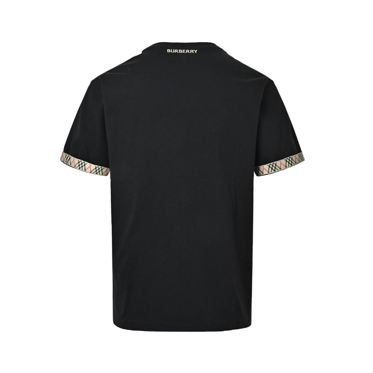 Burberry 26ss plaid webbing cuffs turn-over short sleeves