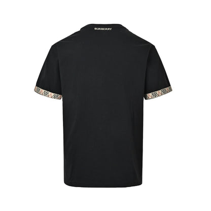 Burberry 26ss plaid webbing cuffs turn-over short sleeves