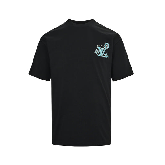 Louis Vuitton 26ss short sleeves with front and rear letter logo embroidery