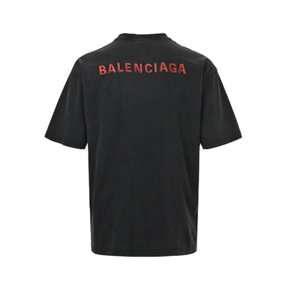 Balenciaga short sleeves with embroidered letters on the front and back
