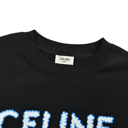 CELINE 26ss hand-painted comic print short sleeves