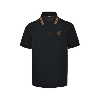 Zegna 26ss Contrast Color Collar Chest Embroidered Logo Polo Short Sleeve