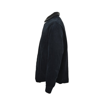 Miu Miu leather collar corduroy down jacket