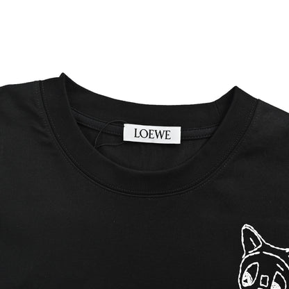 Loewe & Louis Wain ceramic vase cat line round neck short sleeves