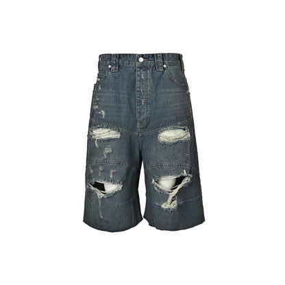 Balenciaga distressed denim shorts