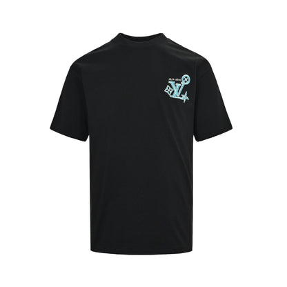 Louis Vuitton 26ss short sleeves with front and rear letter logo embroidery
