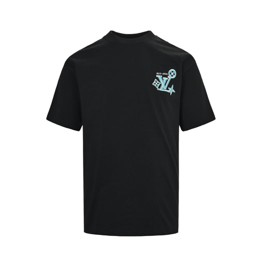 Louis Vuitton 26ss short sleeves with front and rear letter logo embroidery