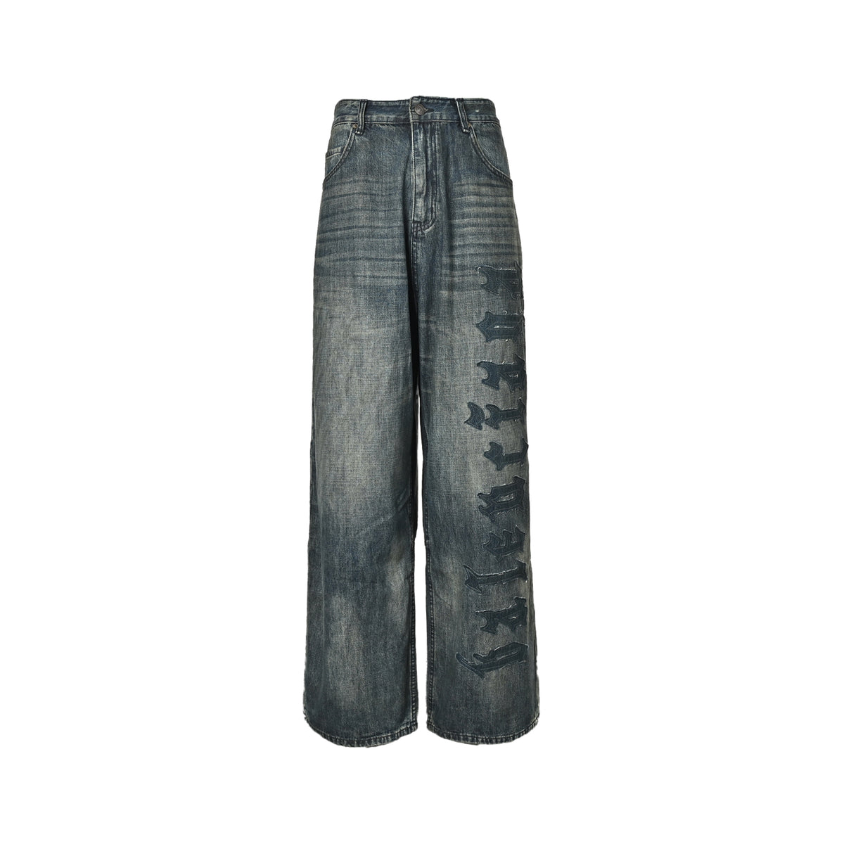 Balenciaga distressed jeans with leg patches