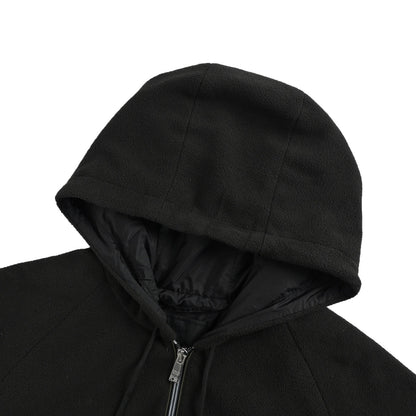 Prada 25Fw label polar fleece hooded jacket