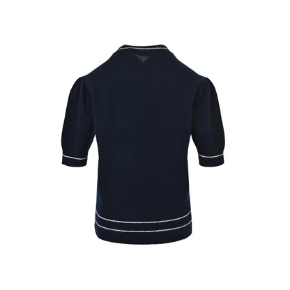 Dior five-pointed star letter knitted sweater short sleeves