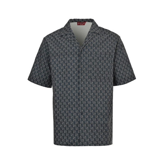 Gucci 25ss all-over printed presbyopic short-sleeved shirt