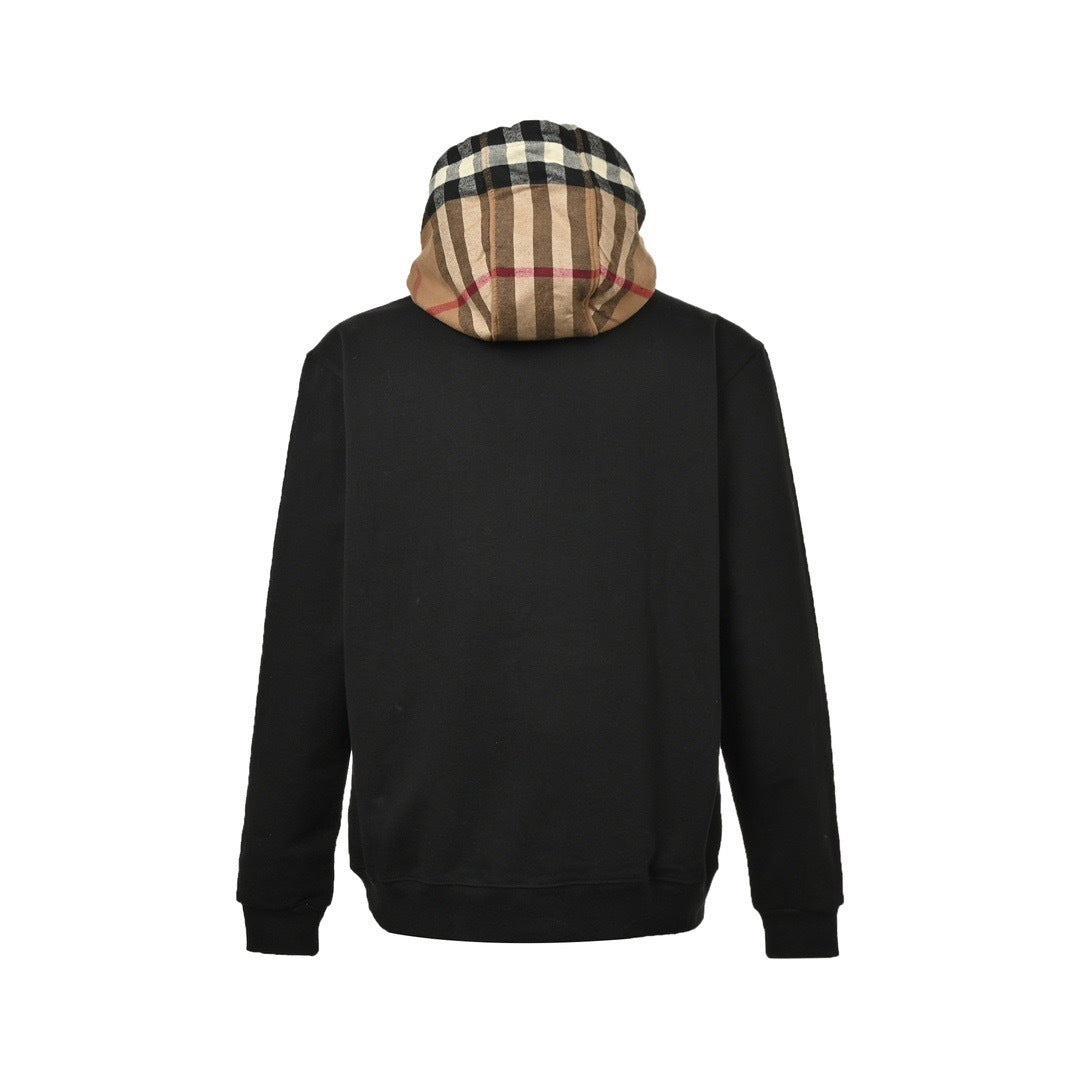 Burberry 23Fw plaid hooded sweatshirt