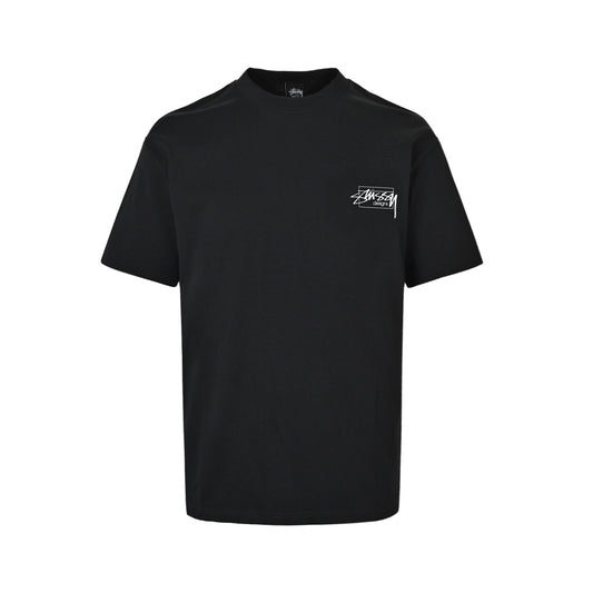 Stussy 26ss back box letter printed short sleeves