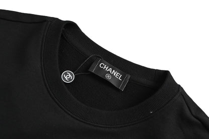 Chanel 21ss classic embroidered double C round neck sweatshirt