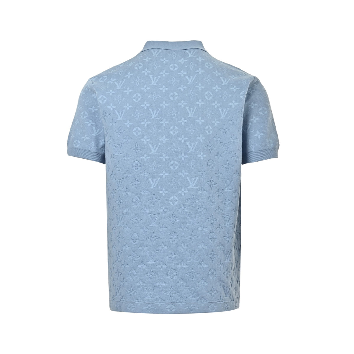 Louis Vuitton 26ss dark pattern old flower jacquard knitted Polo short sleeves
