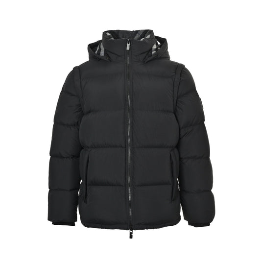 Burberry 25Fw arm shield detachable hooded down jacket