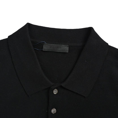 Prada small label embroidered knitted Polo short sleeves