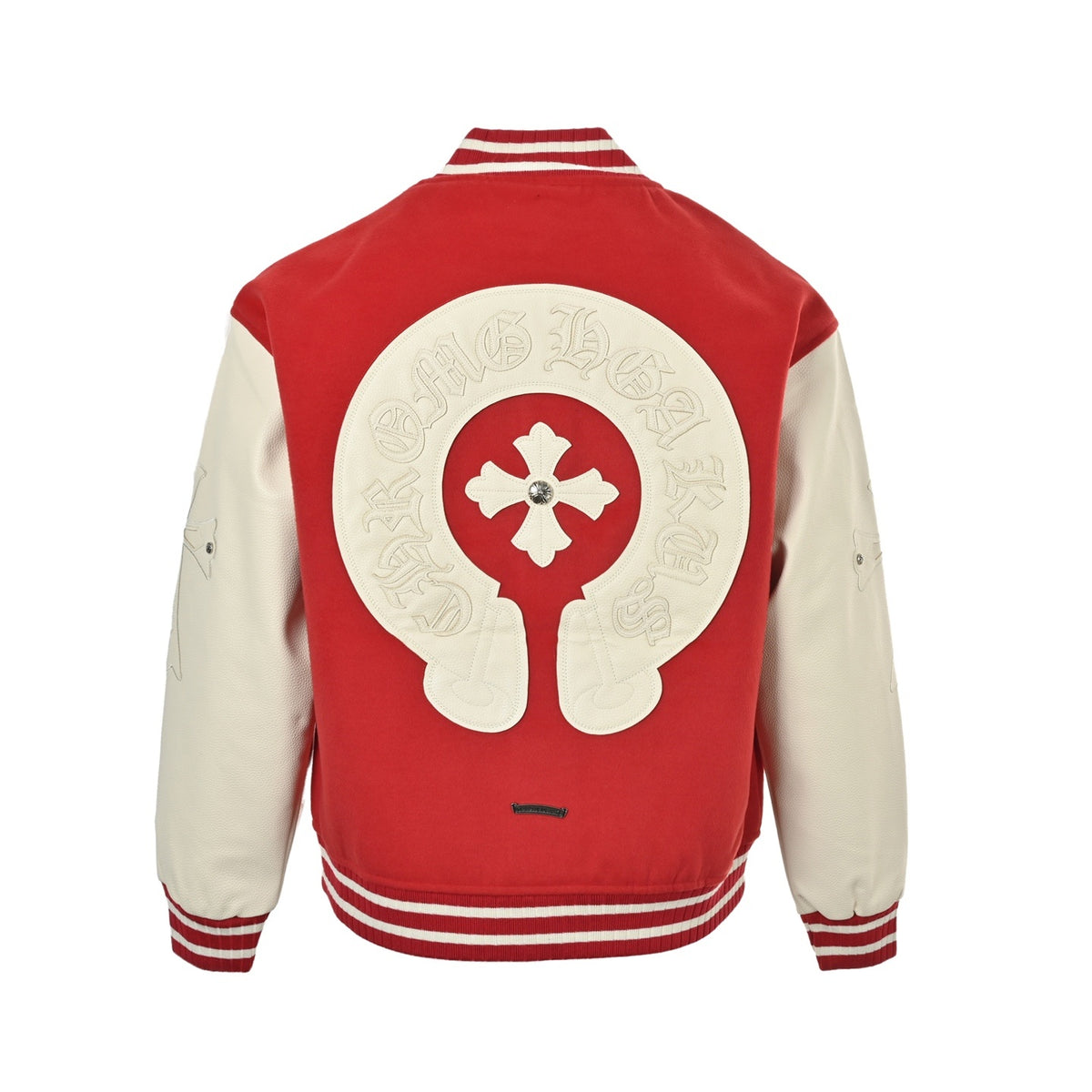 ChromeHearts/Chrome Heart cross-leather stitching baseball uniform jacket