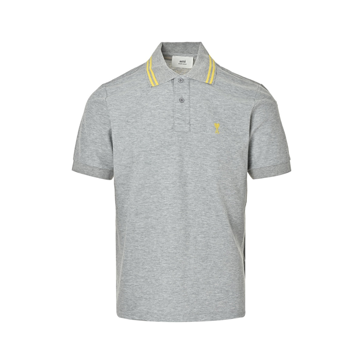 Ami Paris Love Color Block Neck Polo Short Sleeve
