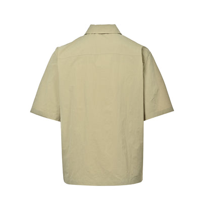 Burberry Knight embroidered pocket zipper short-sleeved shirt