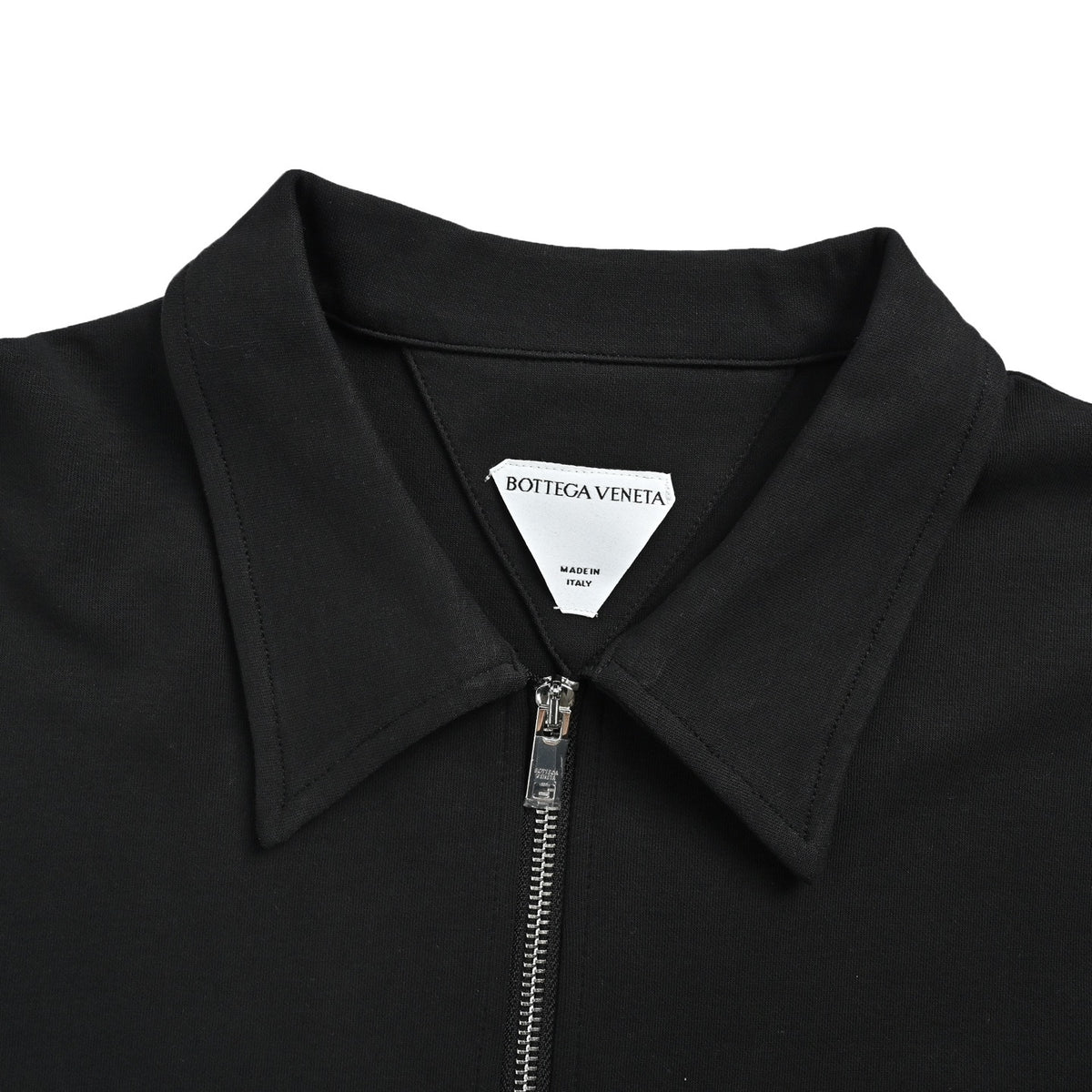 Bottega Veneta/BV half-zip woven pocket long-sleeved POLO shirt