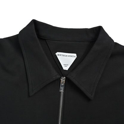 Bottega Veneta/BV half-zip woven pocket long-sleeved POLO shirt