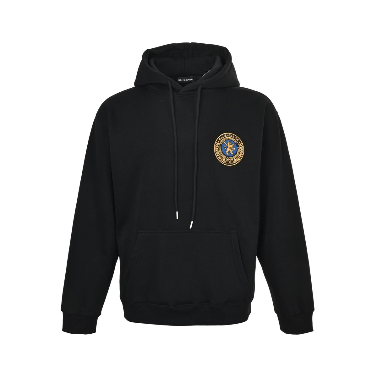 Balenciaga 25Fw badge embroidered hooded sweatshirt