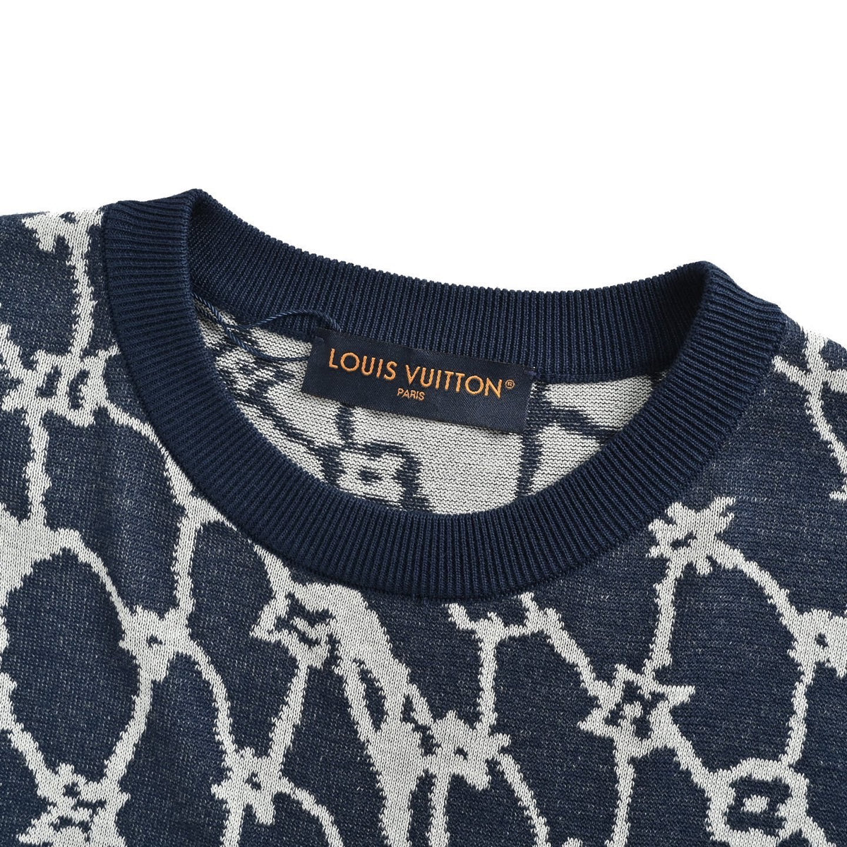 Louis Vuitton 24ss fishnet jacquard knitted short sleeves