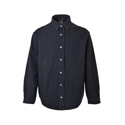 Dior dark pattern all-over denim long-sleeved shirt