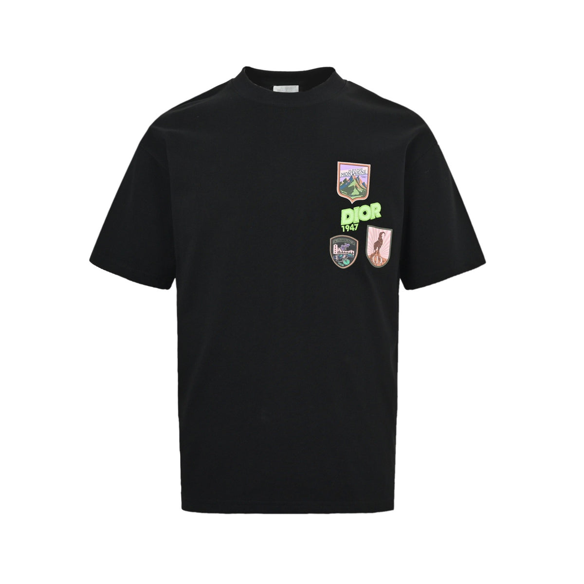Dior 26ss badge printed letter embroidered short sleeves