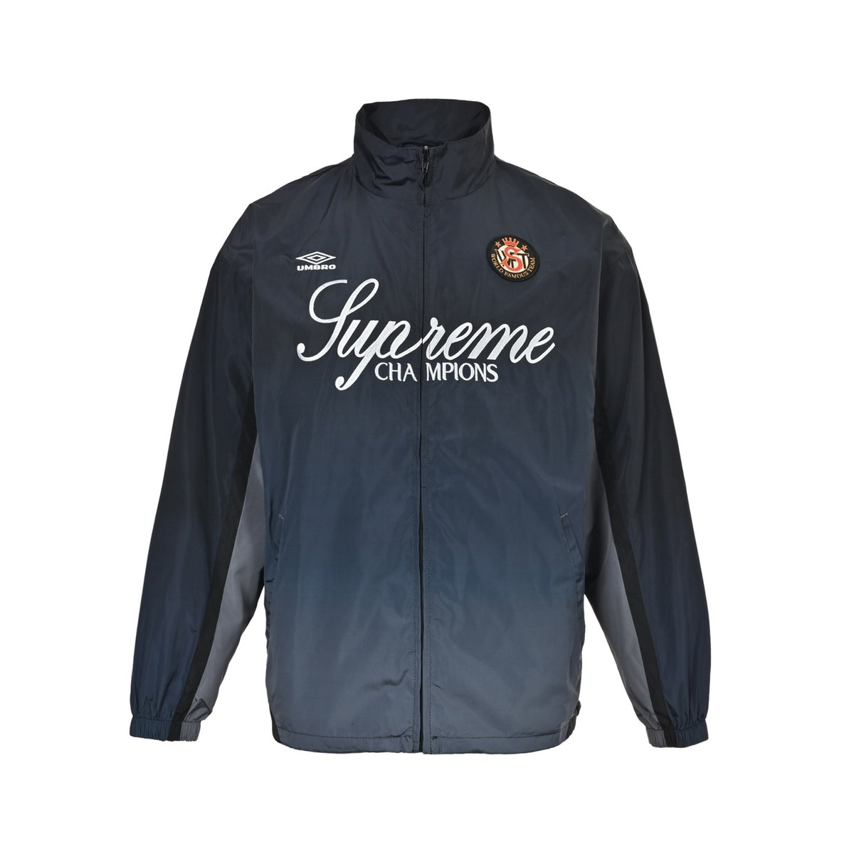 Supreme Umbro collaboration gradient design embroidered logo jacket jacket