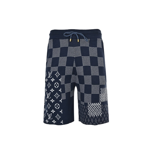 Louis Vuitton 26ss checkerboard jacquard knitted shorts