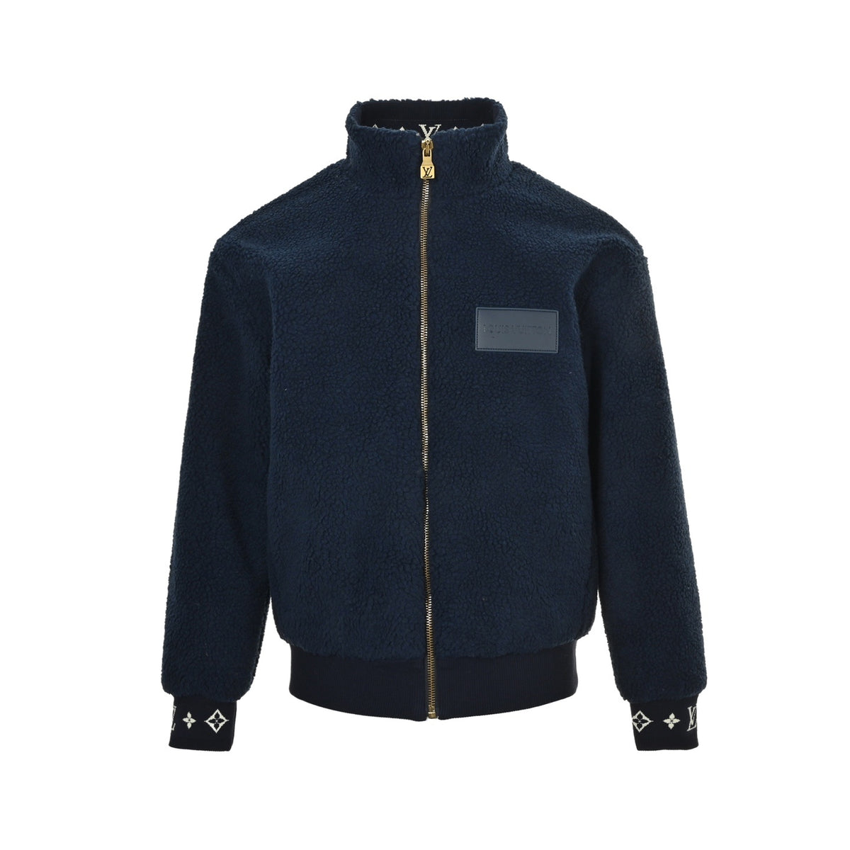 Louis Vuitton 24Fw leather sherpa stand collar jacket