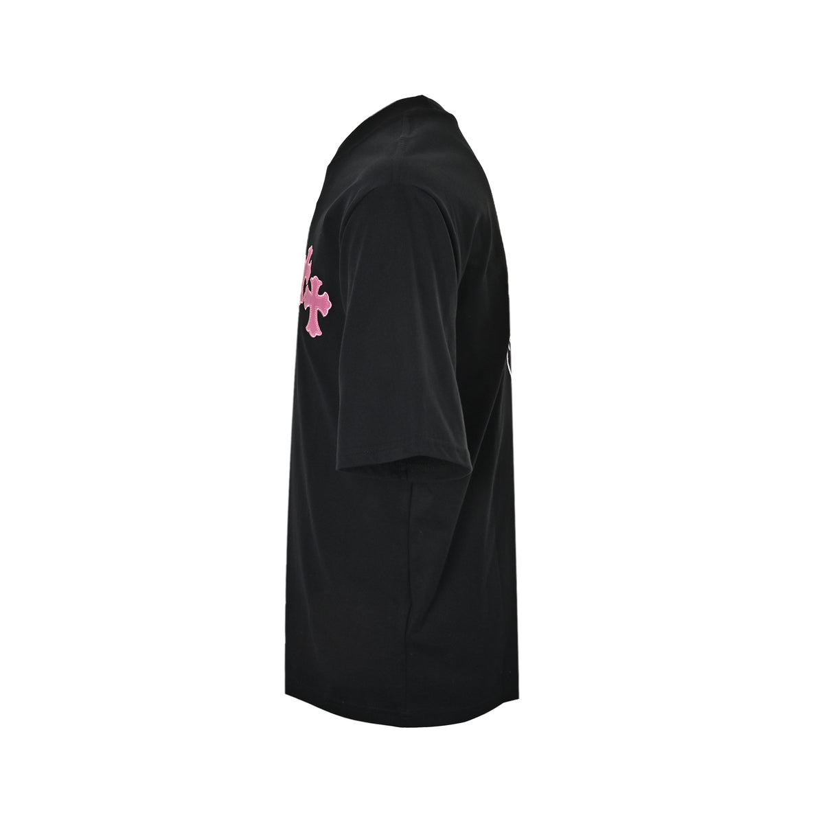 Chrome Hearts/Chrome Heart short sleeves with pink cross and horseshoe embroidery on the back
